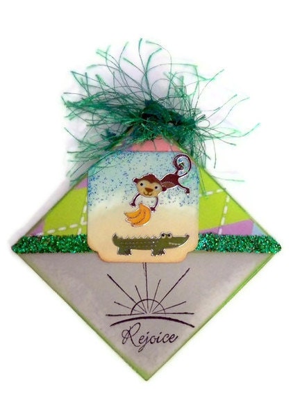 Whimsical Bookmarks  For Children - Birthday Bookmarks - Kids Party Favors - Under 5 Gifts - Grey / Bananas / Monkey / Alligator
