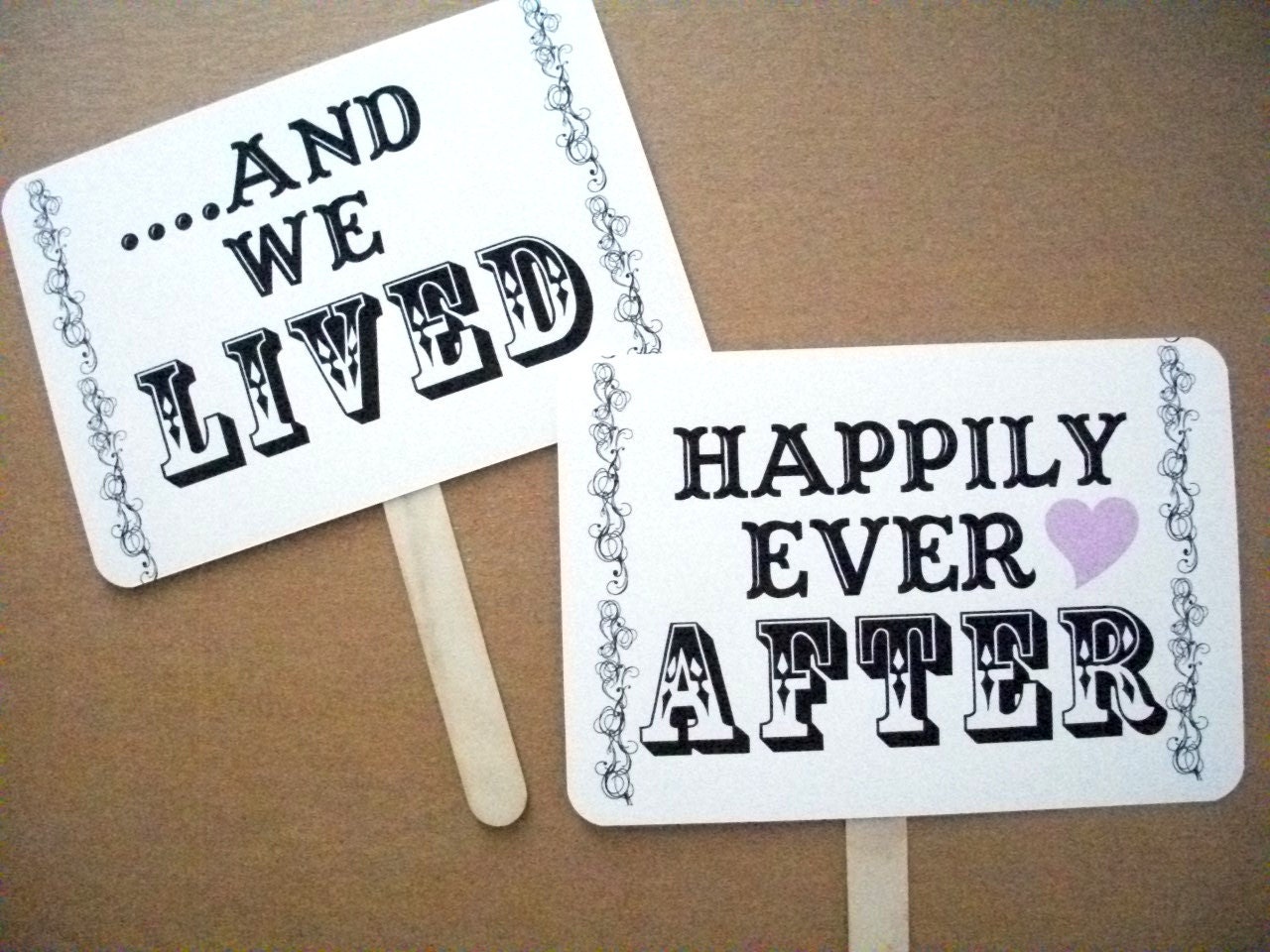 Photo Booth Prop Sign-my ORIGINAL Mr Right & Mrs ALWAYS Right -Happily Ever After-Double Sided-Wedding- On WHITE Paper - Set of 2