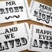 Photo Booth Prop Sign-my ORIGINAL Mr Right & Mrs ALWAYS Right -Happily Ever After-Double Sided-Wedding- On WHITE Paper - Set of 2