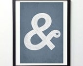 Ampersand with love, typography poster - Vintage-Style lettering print - A3