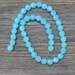 Large Crystal Beads, Faceted Frosted Turquoise Round Beads--set of 10