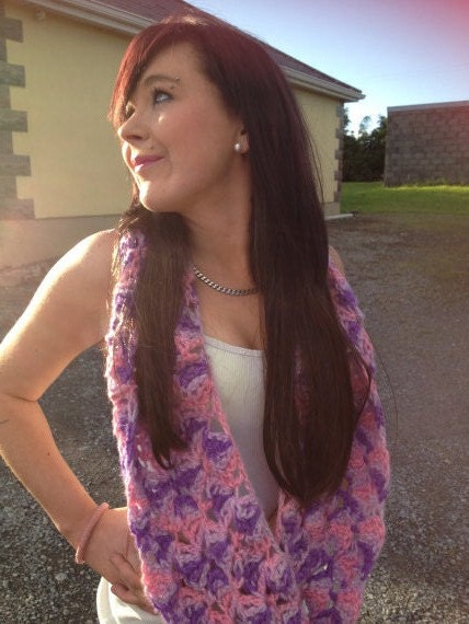 Pink Purple Infinity Scarf