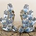 vintage 1950s clip-ons earrings. The BLUE CRYSTAL of the seas.