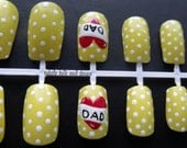 Polka Dot "Dad" False Nail Set