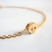 Tiny skull necklace - Matt 14k gold plated skull
