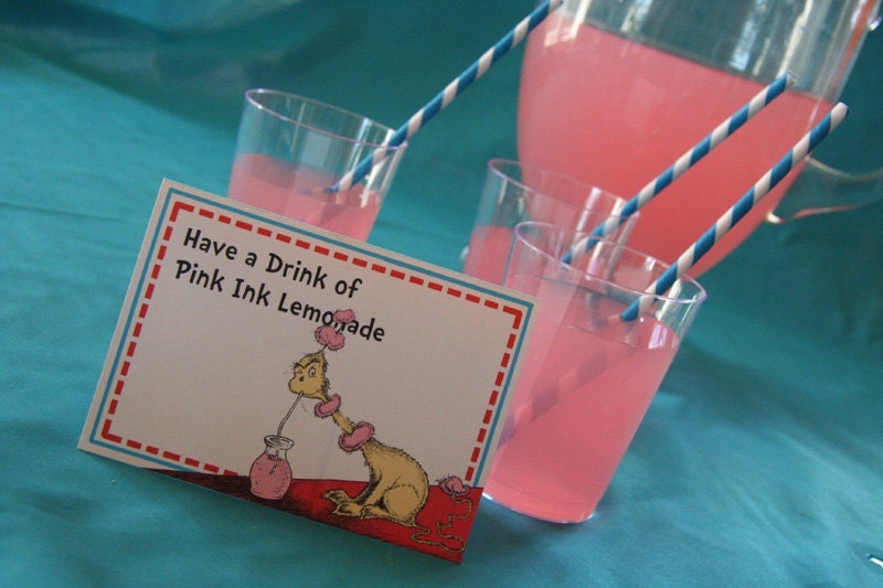 Dr Seuss Party Food Labels- 4 Labels