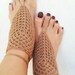 Brown  Barefoot Sandals, Nude shoes, Foot jewelry, Wedding, Victorian Lace, Sexy, Lolita, Yoga, Anklet