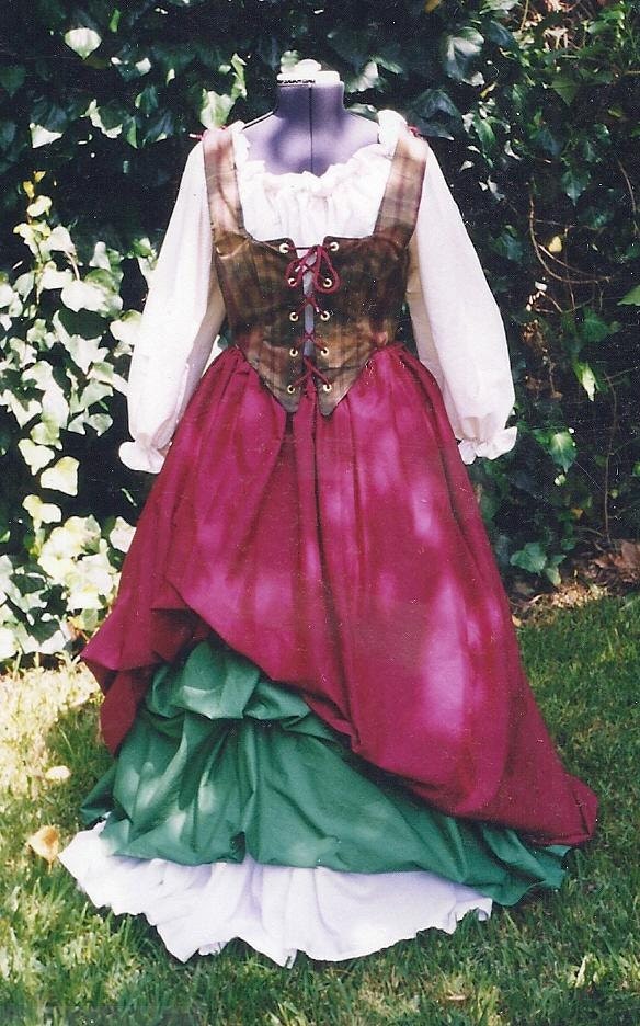 Renaissance Pirate Wench Skirt Drawstring Basic Costume