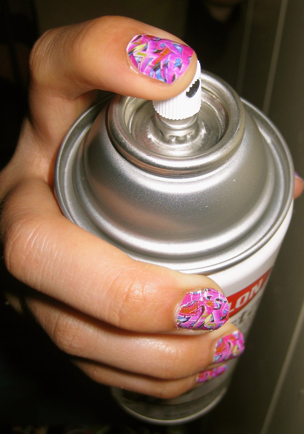 Graffiti Nails Decals Hot Pink or Turquoise Graffer STOCKING STUFFER