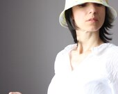 Summer hat,  yellow blue , floral cotton