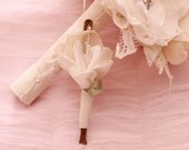 Fabric Flower Custom Wedding Boutonniere - you pick the color