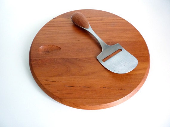Vivianna Torun Cheese Plane and Teak Cutting Board for Dansk