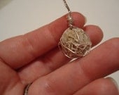 Gypsum Quartz Sterling Silver Wire Wrapped Knot