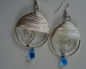 Funky Wire Wrapped Swirl Bead Earrings
