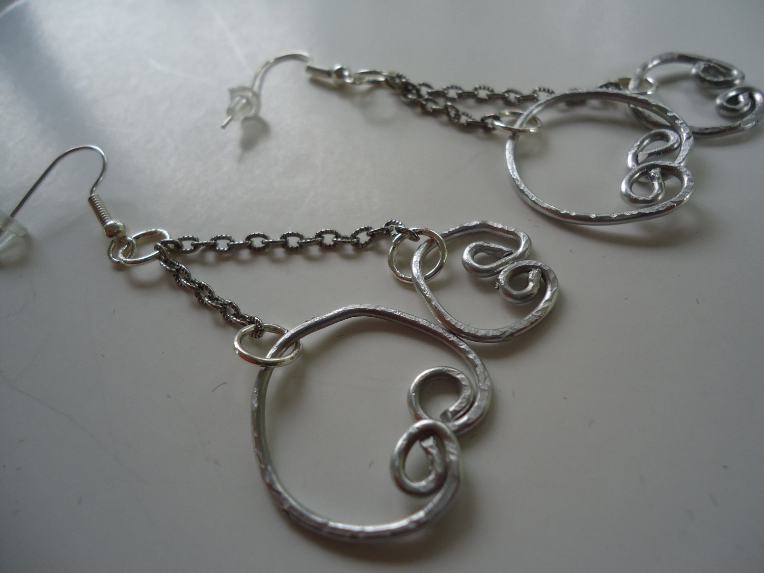 Upcylced Chain and Aluminum Earrings