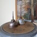 Vintage Industrial set of two metal oil cans one is marked Eagle Made in USA Cottage Chic Rusted Art or Craft Suppiles Steampunk