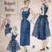 Vintage Simplicity Dress Pattern 8252, 1950, Uncut, Dress, Formal Apron, and Bolero, Size 12 Bust 30