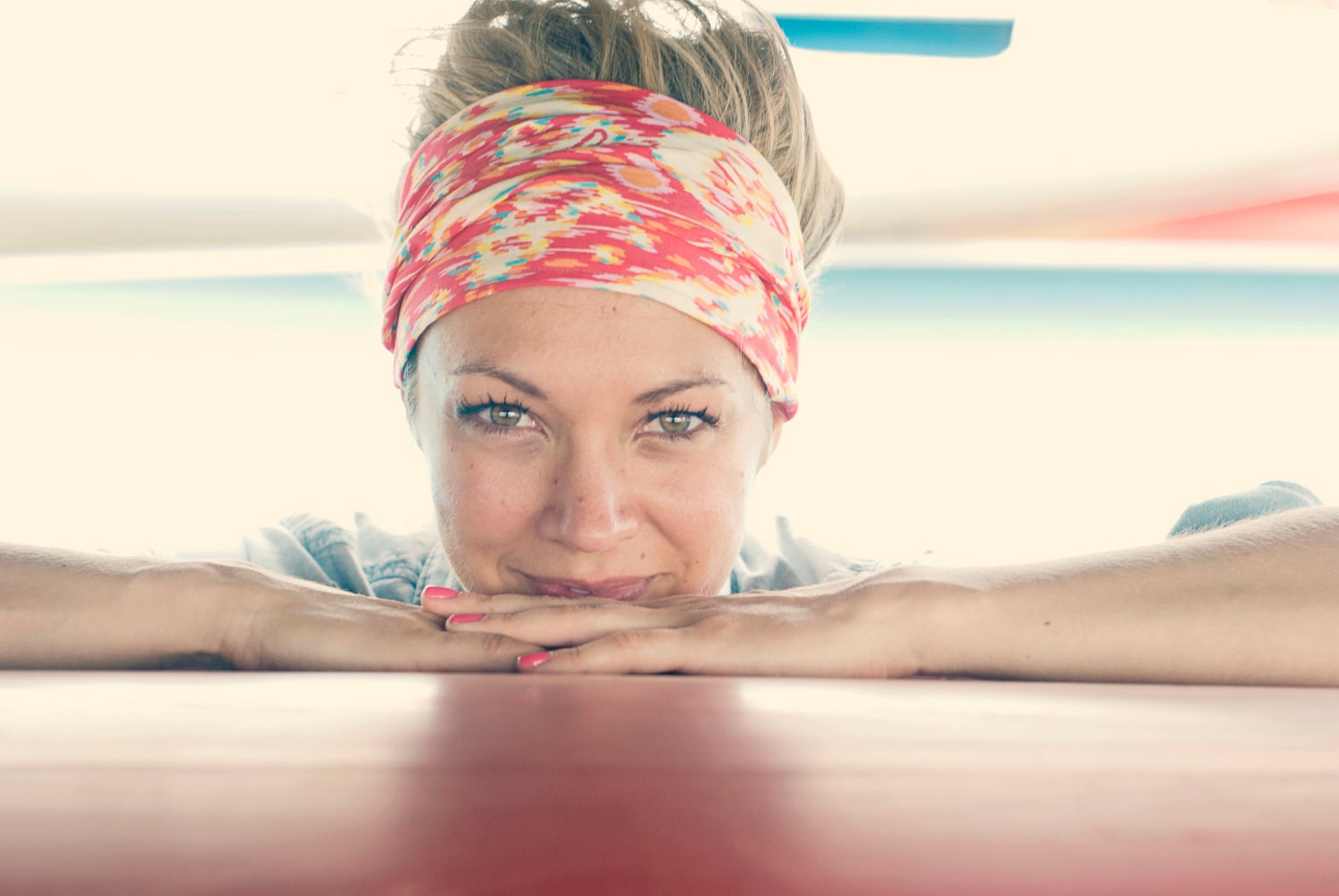 Red Ikat Bandana headband
