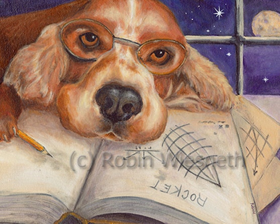 Dog Art - Cocker Spaniel Rocketeer