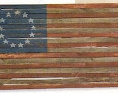 Large Americana Wood Flag Of Historical Colonial 13 Star - WoodSignsbyGrammy