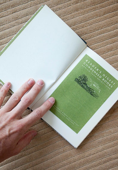 green vintage hand made journal // hard bound journal