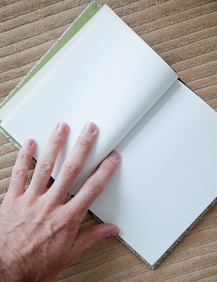 green vintage hand made journal // hard bound journal