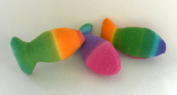 Hand-made Rainbow Fishie Catnip Filled Cat Toy