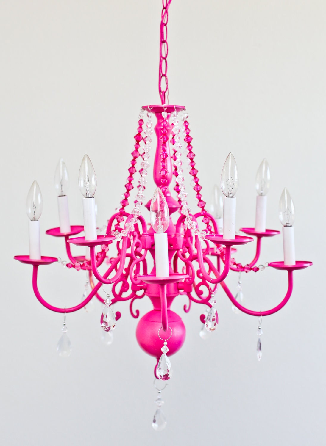 Victorian Mod Custom Chandeliers in any color //pink, aqua blue, turquoise, black, green & more// - LARGE