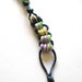 Stress Relief Keychain or Zipper Pull with Dark Blue Cord and Handmade Polymer Clay Beads