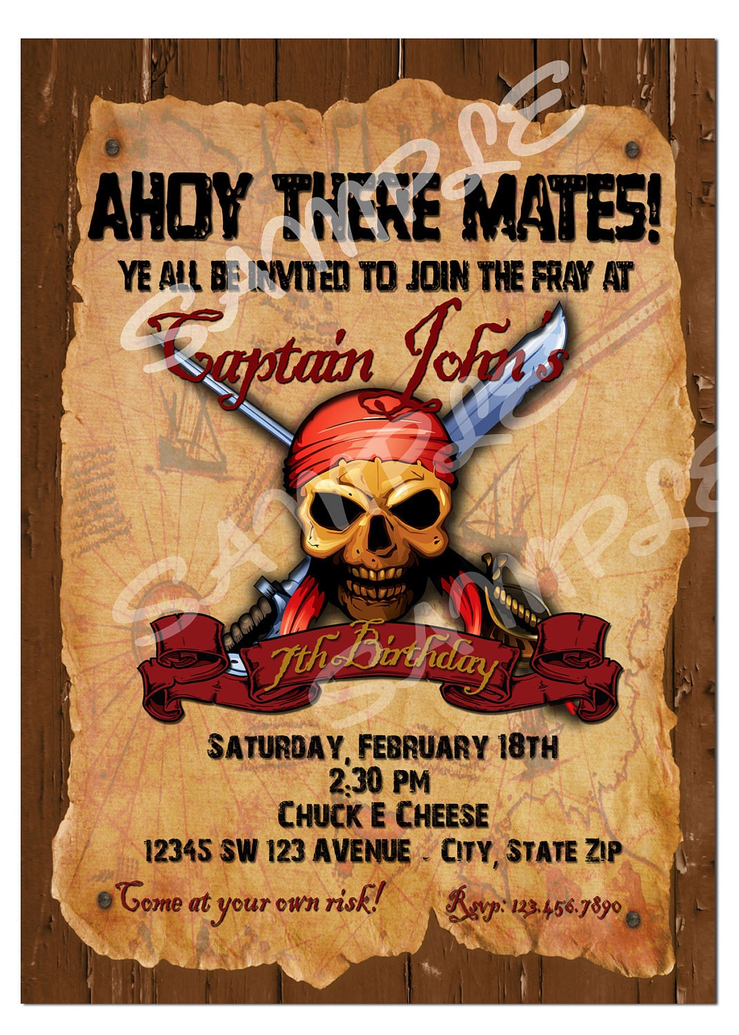 Adult Pirate Party Invitations 110