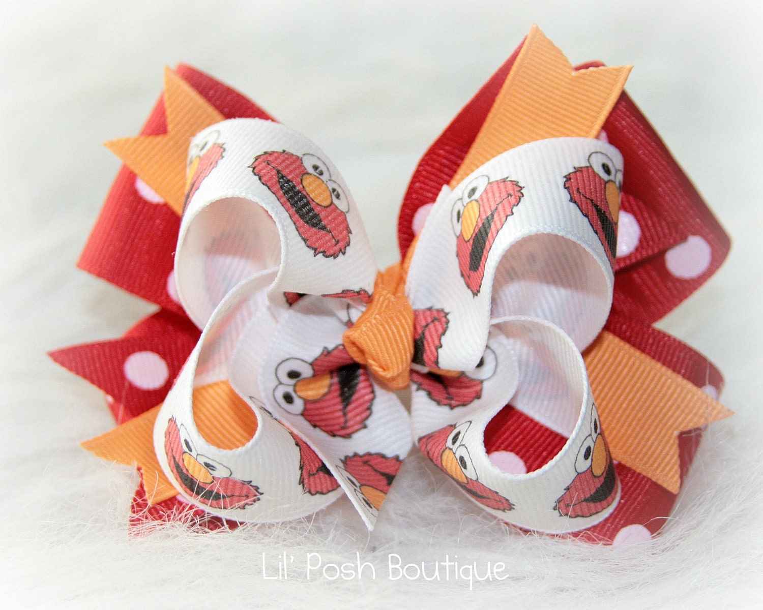 Boutique Elmo Inspired Hairbow