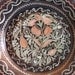 Copper old WALL HANGING mini PLATE etched floral pattern Flowers leaf etching Vintage wall decor Asian metal art serving platter