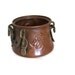 Vintage copper MINIATURE CAULDRON HAMMERED pot - Lovely hand chased flowers - Cute cactus planter, candle holder, cozy dollhouse furniture
