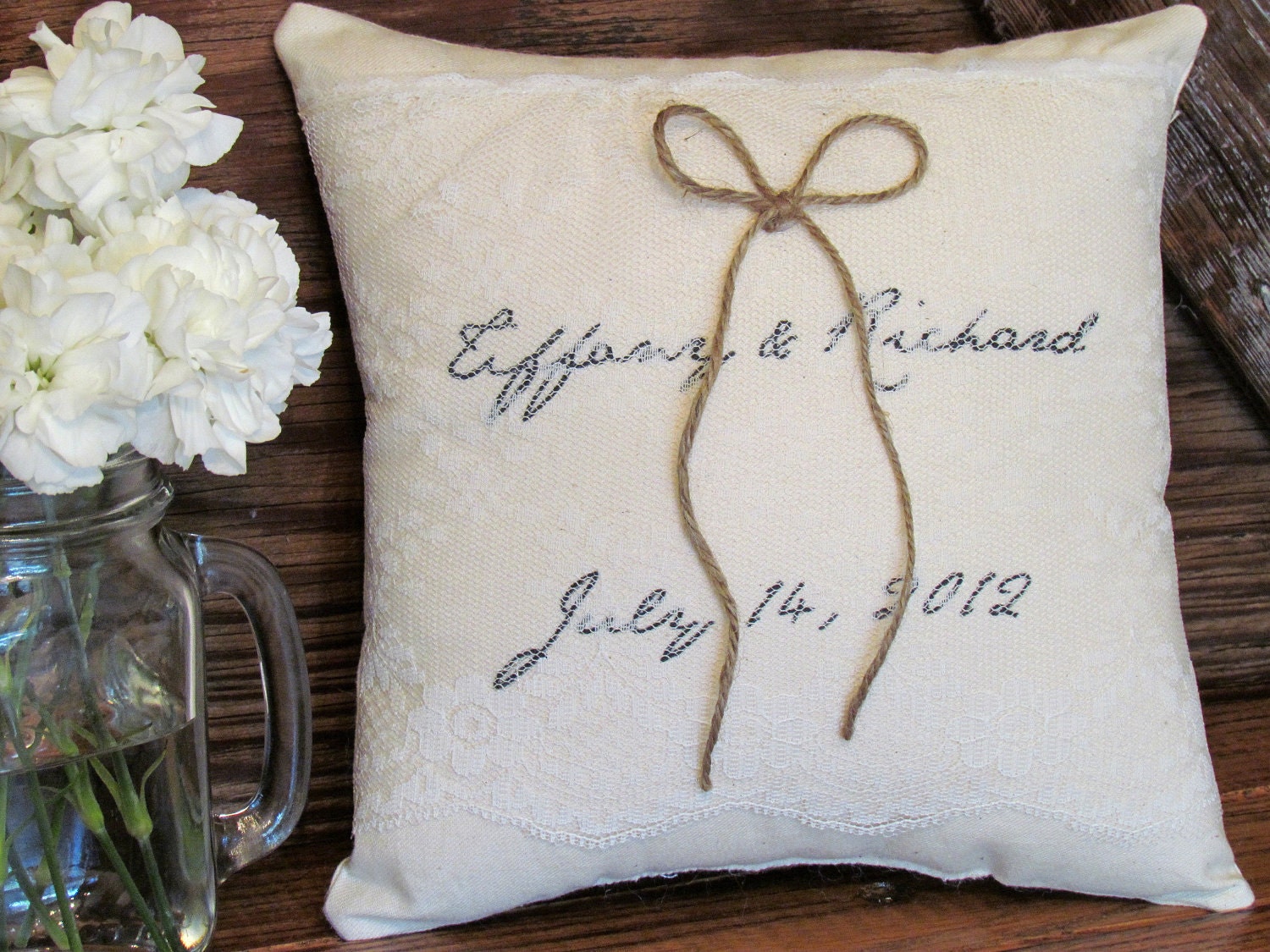 Lovely as Lace Ring Bearer Pillow