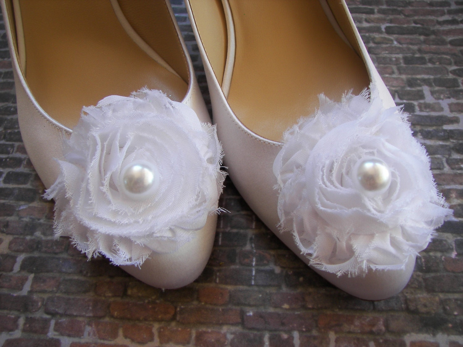 Wedding Chiffon  Flower Shoe Clips,Bridal Shoes Clips,Bridesmaid ,Special Occasions