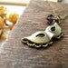 Sale (Limited Time) - Antique Brass Mystery Mask Pendant with Purple Faceted Bead Necklace