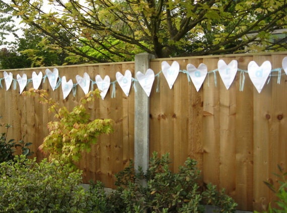 Wedding  Fabric Love Heart Bunting - From This Day Forward