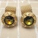 Vintage Cufflinks Mesh Wraparound Green Brown H155
