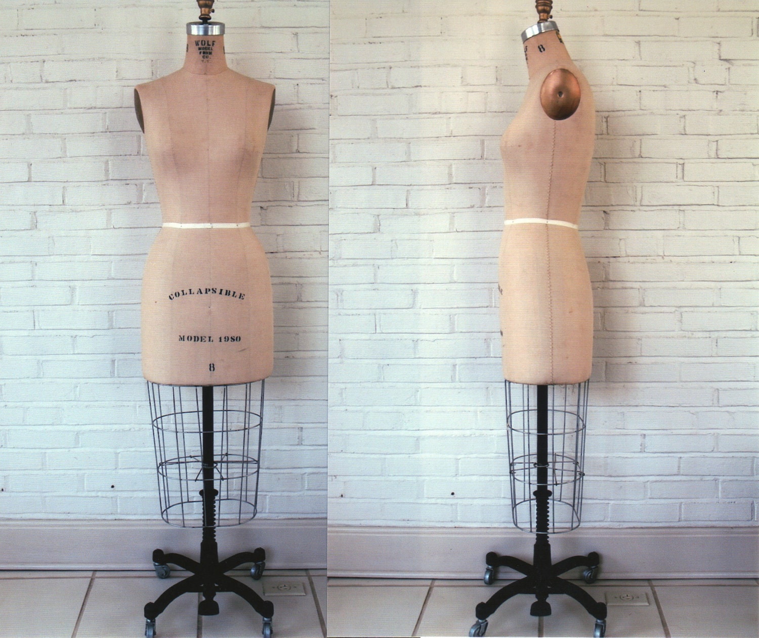 RESERVE for 'lbg1120' Vintage Wolf Dress Form Model 1980, size 8