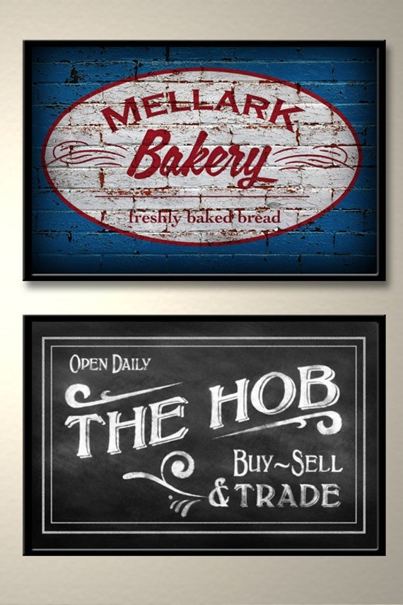 2 POSTER SET: Hunger Games - The Hob & Mellark Bakery Fan Art Posters