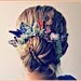 Butterfly Garden - Bun Belt, ring of butterflies, spring flower crown for your hair bun