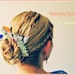 Butterfly Garden - Bun Belt, ring of butterflies, spring flower crown for your hair bun