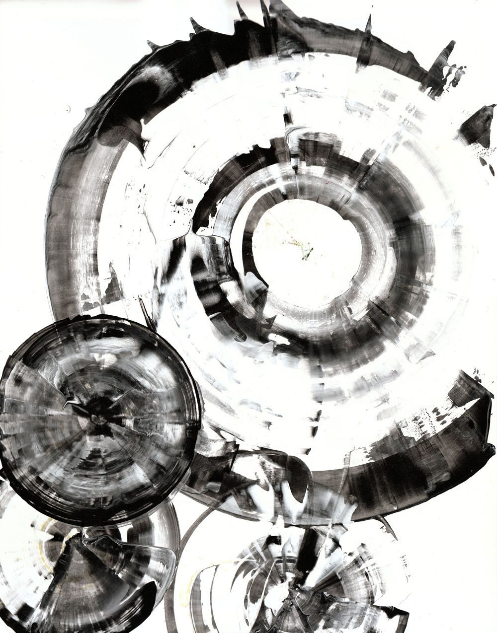 Modern Abstract Original Art .... 11x14 Black and White Expressionism Painting
