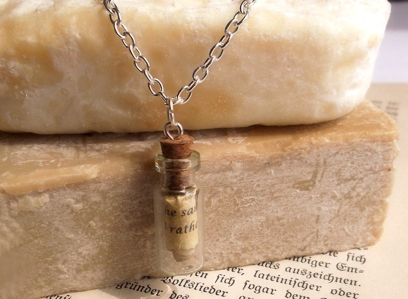 Custom Bible verse in glass vial necklace - silver plated - Personalized Christian jewelry