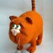 Needle Felted Toy - Orange cat -Soft Sculpture, OOAK