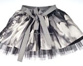Girls ballerina birthday party clothing, pettiskirt and tutu inspired skirt, Aplysia - Girls layered designer skirt (5 to 8 years)