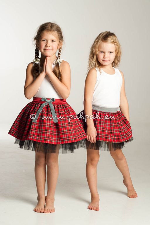 Tutu dress inspired princess skirt, Children layered pattern clothing, Grey Arctic Hare - Girls designer party skirt (1 to 4 years)