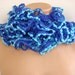 Hand knitted Dark Blue&Turquoise Blue Ruffled scarf by Arzus