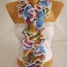 Hand knitted colorful ruffled scarf
