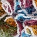 Hand knitted colorful ruffled scarf